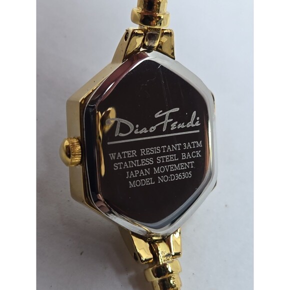 Diao Feudi Womens Hexagonal Bracelet Watch Gold Tone Crystals Dainty New Battery - Picture 11 of 11